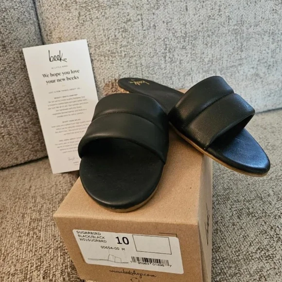 BEEK..SUGARBIRD BLACK SANDALS SIZE 10 NWT - Picture 3 of 3